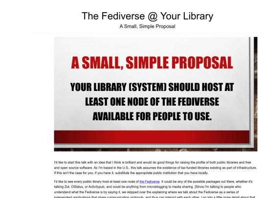 presentations/SeaGL2022/FediverseAtYourLibrary/02 - Small Simple Proposal screenshot