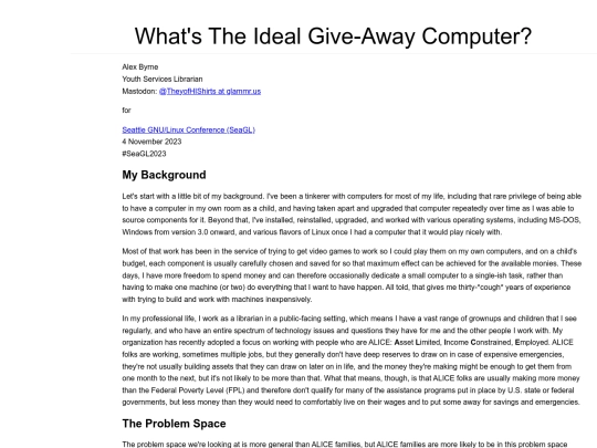 presentations/SeaGL2023/Give-Away Computer/Ideal Give-Away Computer - No Images screenshot