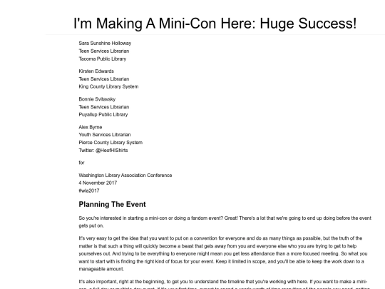 presentations/WLA2017/Mini-Con/Huge Success - No Images screenshot
