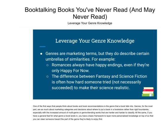 presentations/WLA2020/Booktalking/03 - Leverage Genre Knowledge screenshot