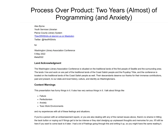 presentations/WLA2022/ProcessOverProduct/Process Over Product - No Images screenshot