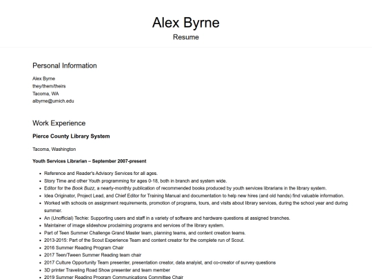 resume screenshot