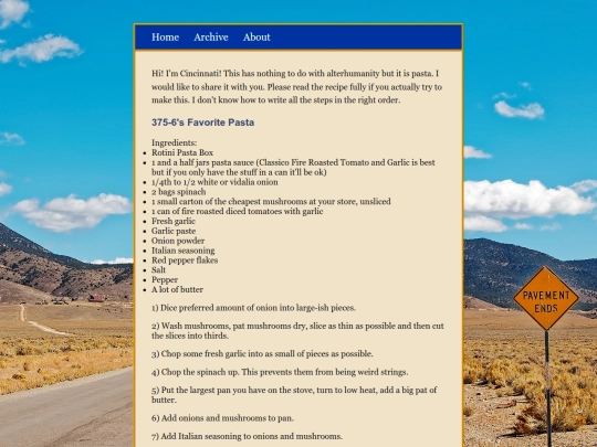 posts/Cincys-Pasta-Recipe screenshot