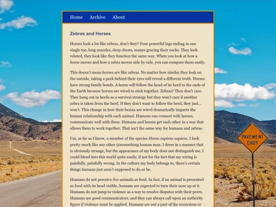 posts/Zebras-and-Horses screenshot