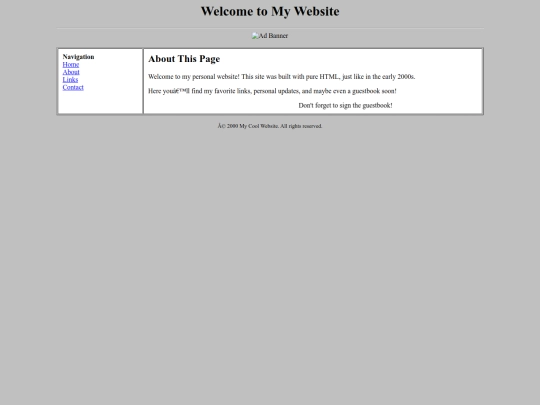 html/oldxhtml screenshot