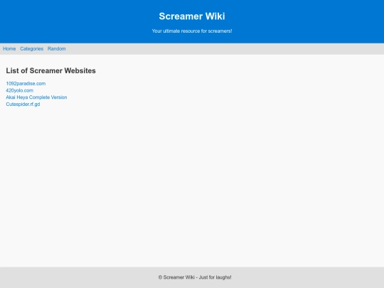 pranks/screamerwiki screenshot