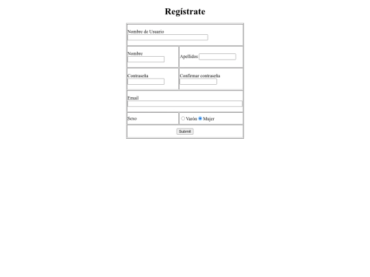 Registro de Usuario screenshot