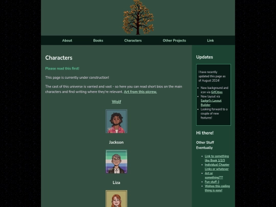 Home/Characters screenshot