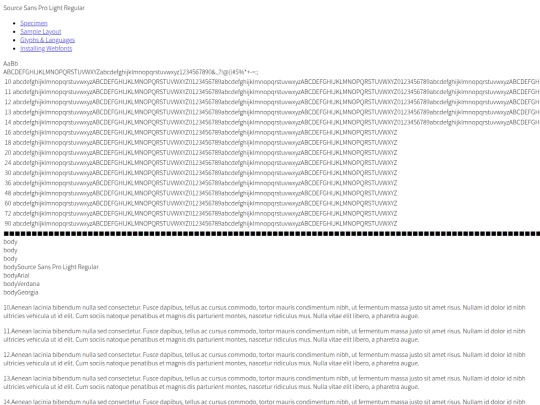 SourceSansPro/sourcesanspro-light-demo screenshot