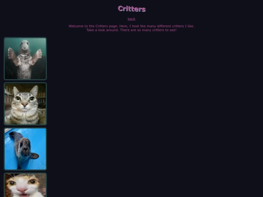 pages/critters screenshot