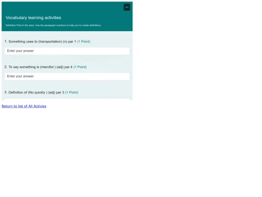 VocabularyLeaningActivities screenshot