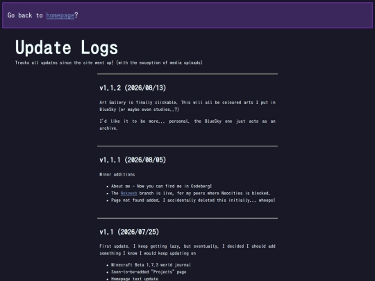 changelog screenshot