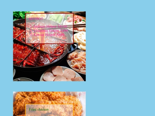 menu screenshot