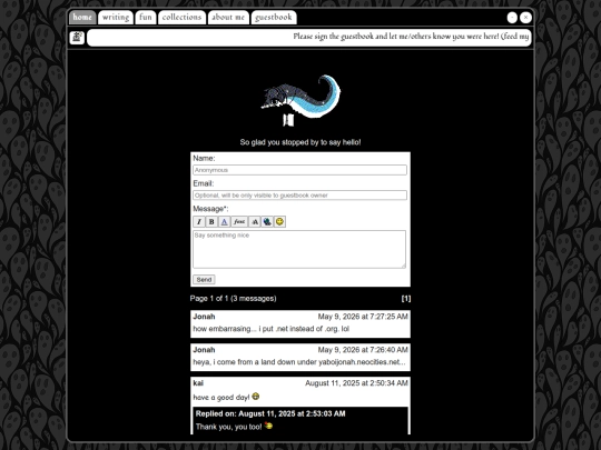 guestbook screenshot