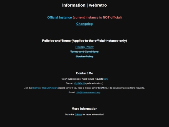 Games/webretro/info screenshot