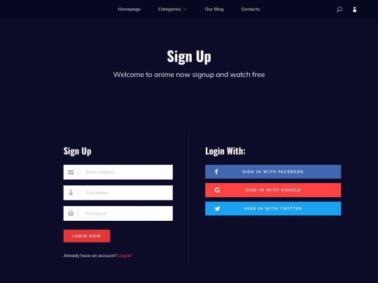 animenow/signup screenshot