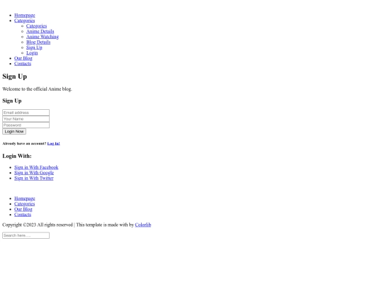 signup screenshot