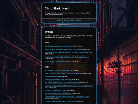 writings screenshot