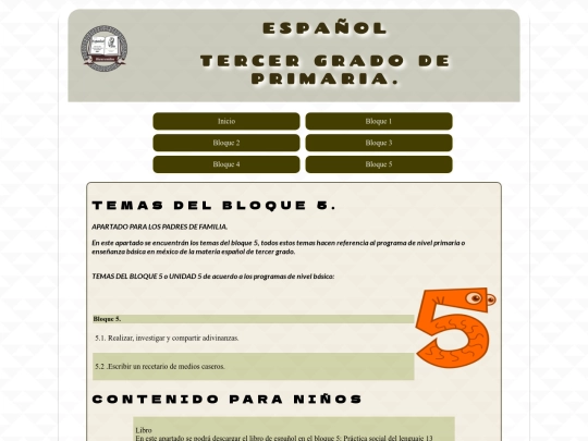primariaespañol/Bloque 5 screenshot