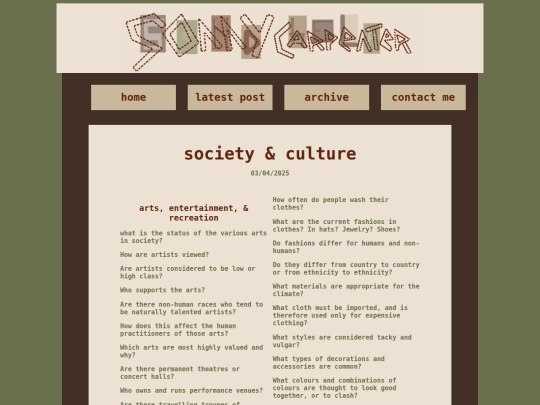 silobe/world-building-checklist/society.culture screenshot