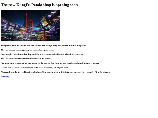 KungFuPandagamingshop screenshot