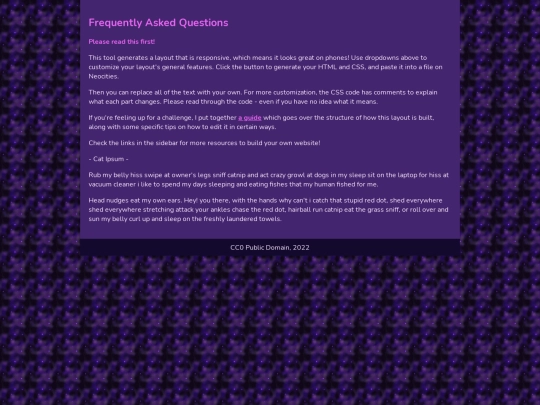 website/faq screenshot