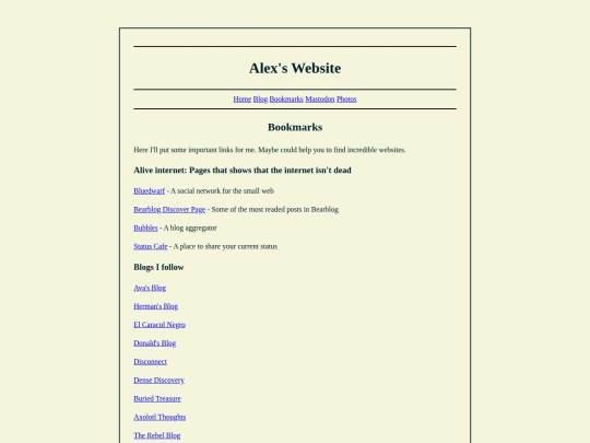 Subpages/bookmarks screenshot