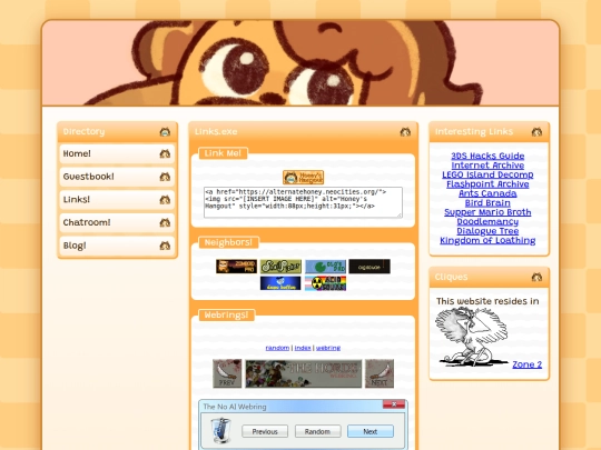 links screenshot
