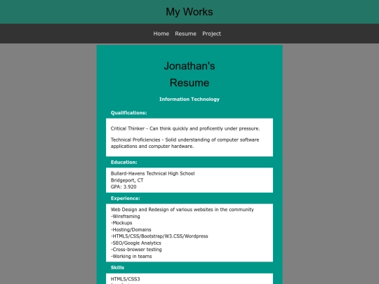 portfolio/resume screenshot