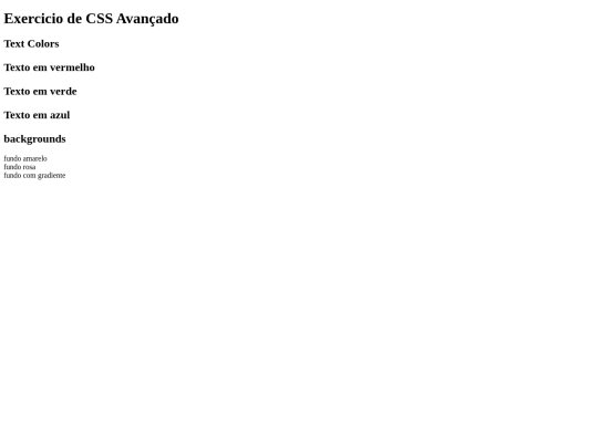 exercitandocoresefundosnocss screenshot