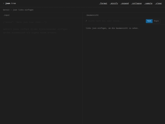 tools/json screenshot