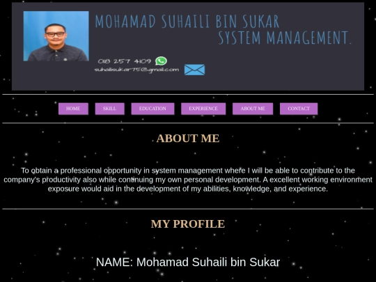 aboutme screenshot