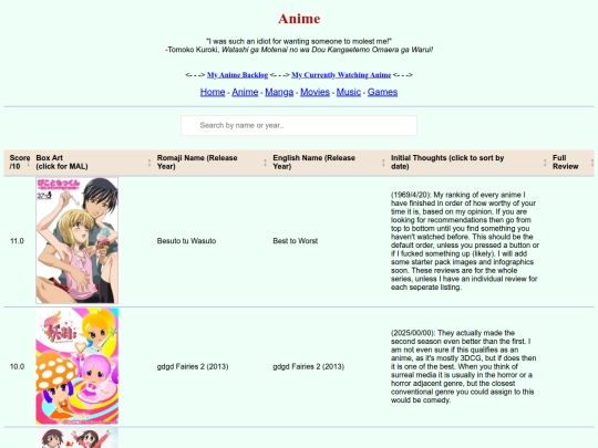 animelist screenshot