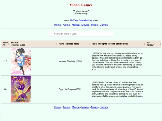 gamelist screenshot