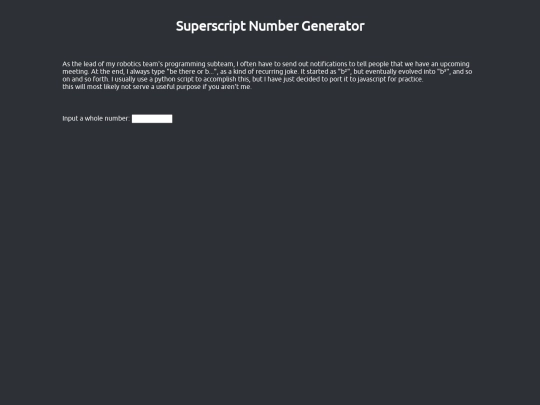 javascript/superscript screenshot