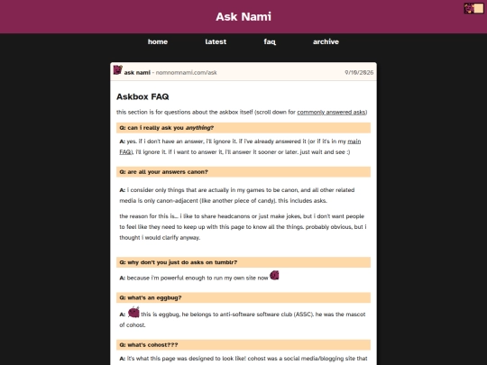 ask/faq screenshot