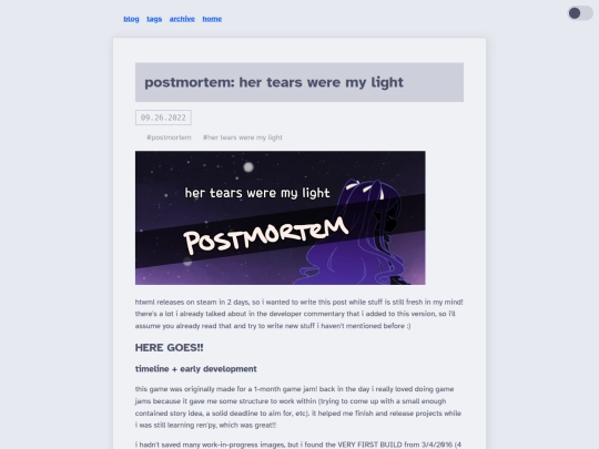blog/posts/2022/09-26-her-tears-were-my-light-postmortem screenshot