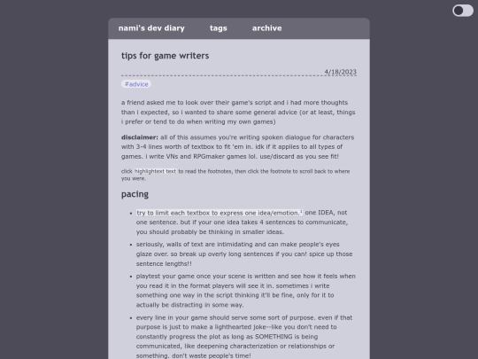 blog/posts/2023-04-18-tips-for-game-writers screenshot