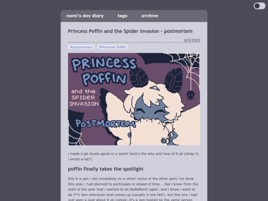 blog/posts/2023-06-05-Princess-Poffin-and-the-Spider-Invasion-postmortem screenshot