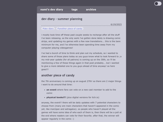 blog/posts/2023-06-19-dev-diary-summer-planning screenshot