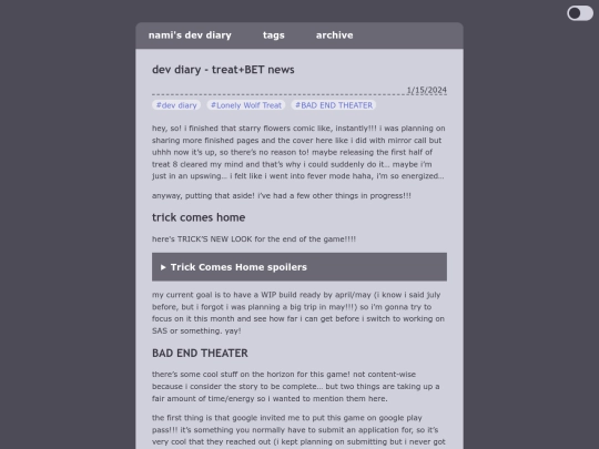 blog/posts/2024-01-15-dev-diary-treat-BET-news screenshot