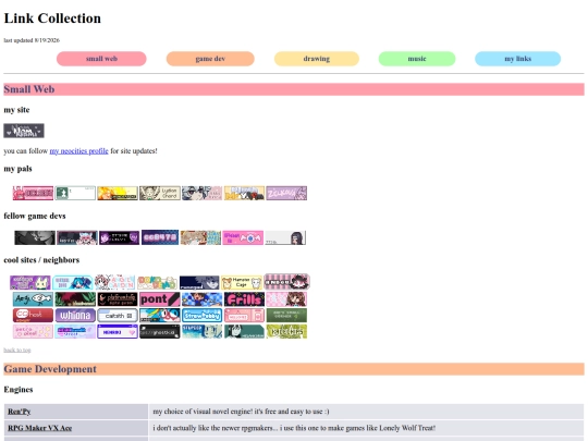 links screenshot