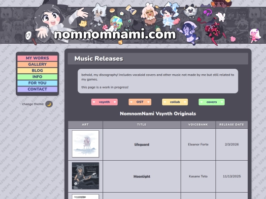 music/releases screenshot