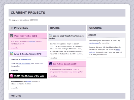 projects screenshot