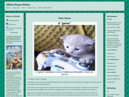 pages/videogames screenshot