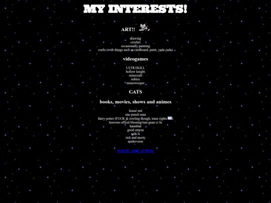 interests screenshot