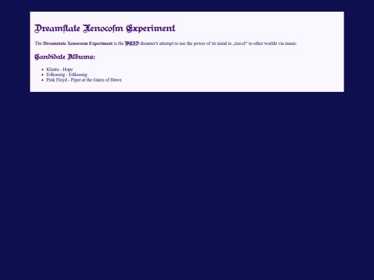 Psychomancy/xenocosmoneiria screenshot