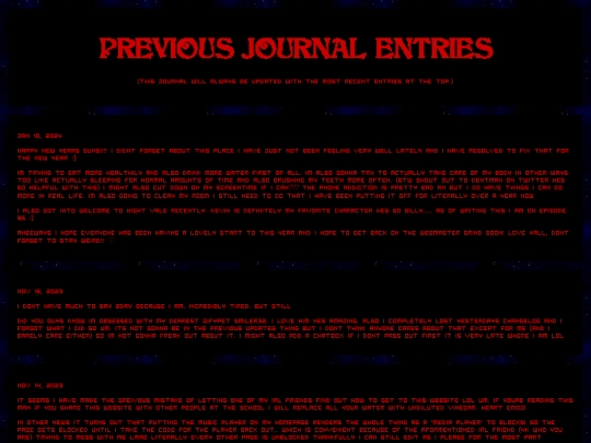 blog/past-entries screenshot