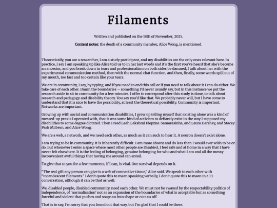 Filaments screenshot