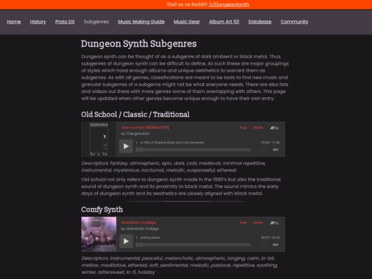 subgenres screenshot